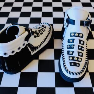 Coach 1941 RARE White Leather Roccasin Moccasin Style Studded Bootie